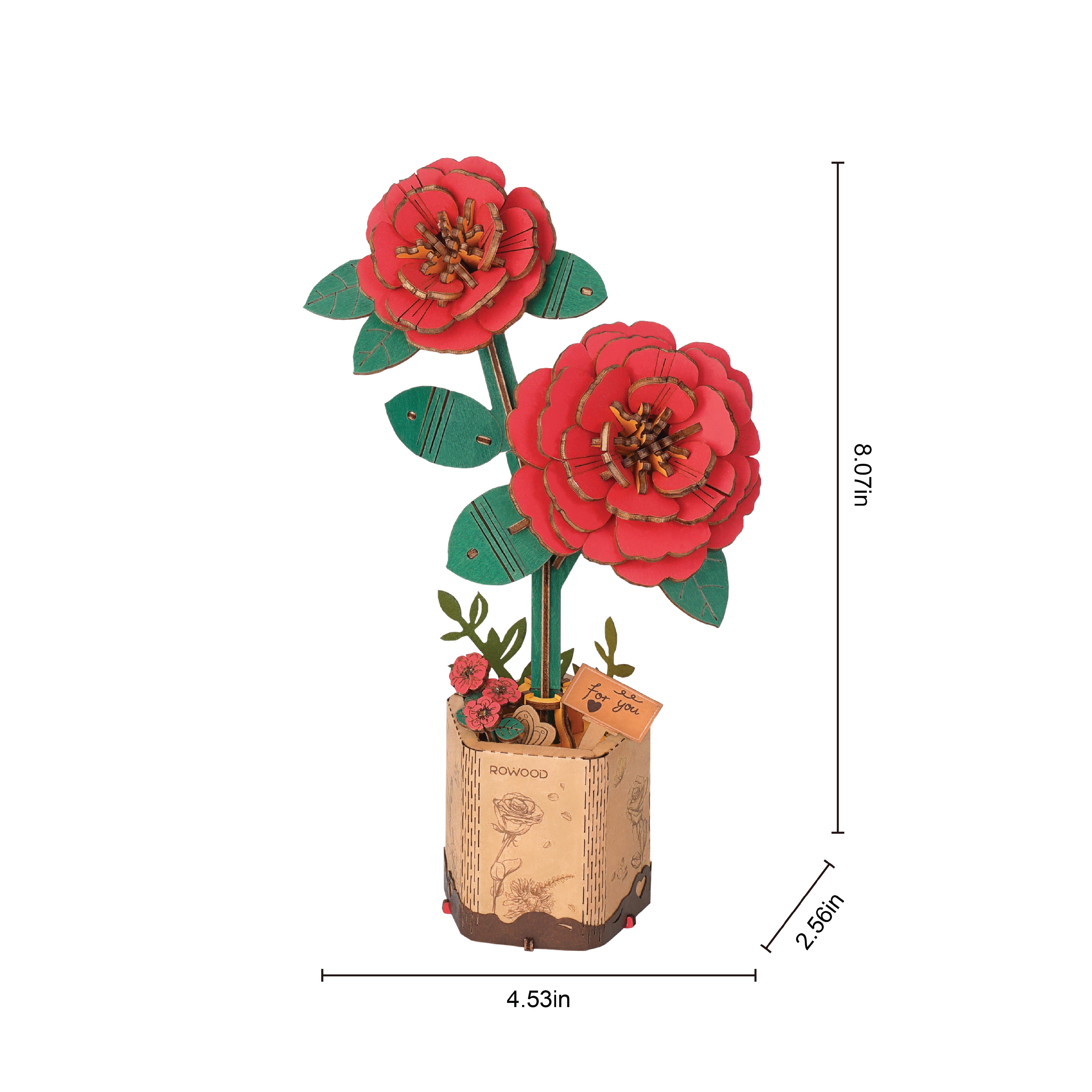 Hands Craft DIY Miniatures 3D Wooden Puzzle | Camellia