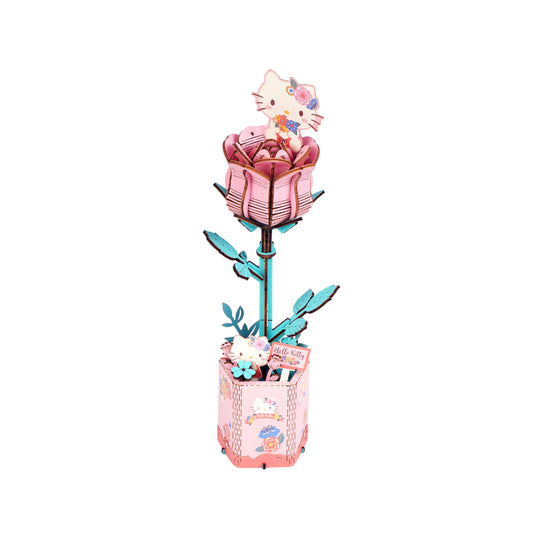 Hands Craft DIY Miniatures 3D Wooden Puzzle | Hello Kitty® and Friends Hello Kitty Pink Rose