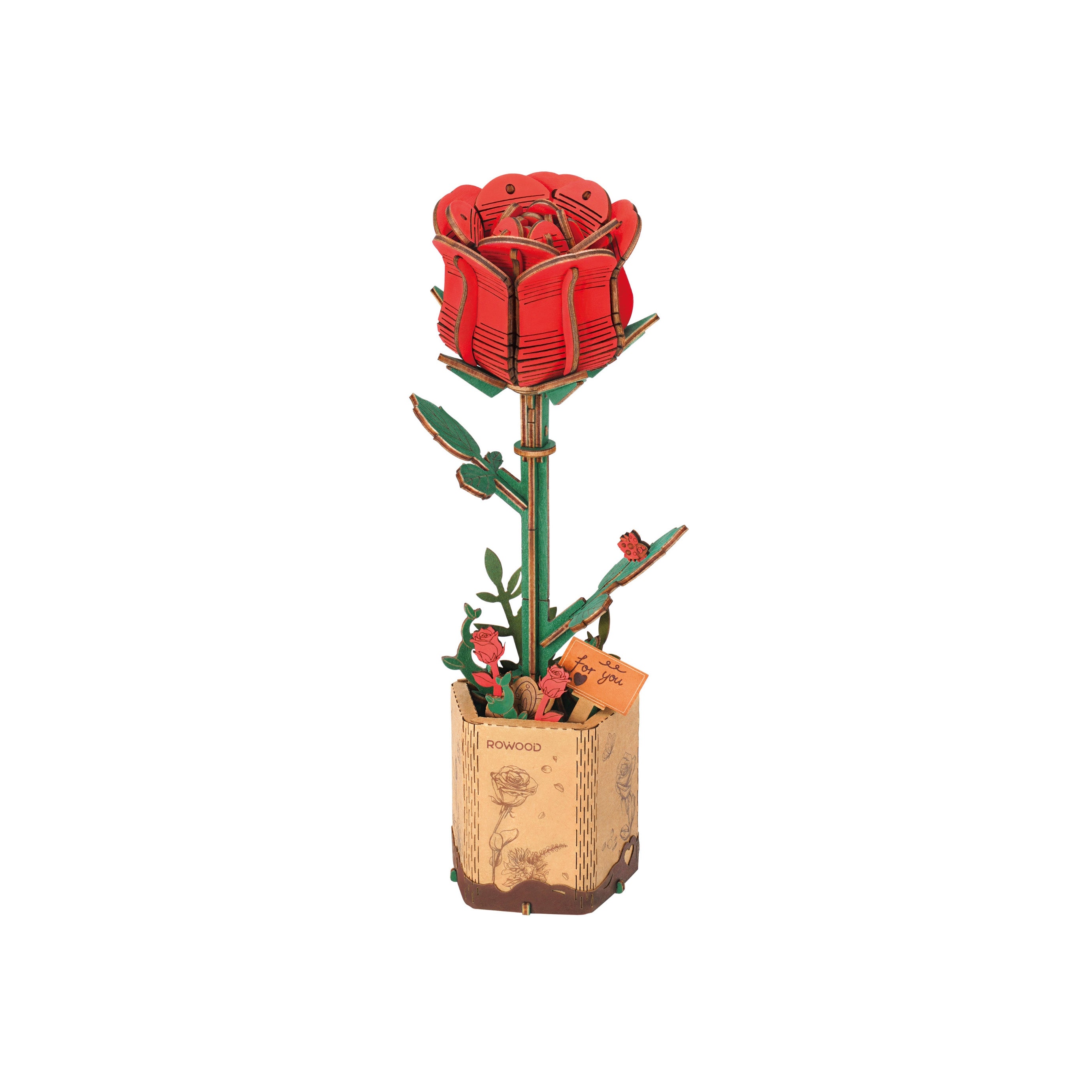 Hands Craft DIY Miniatures 3D Wooden Puzzle | Red Rose