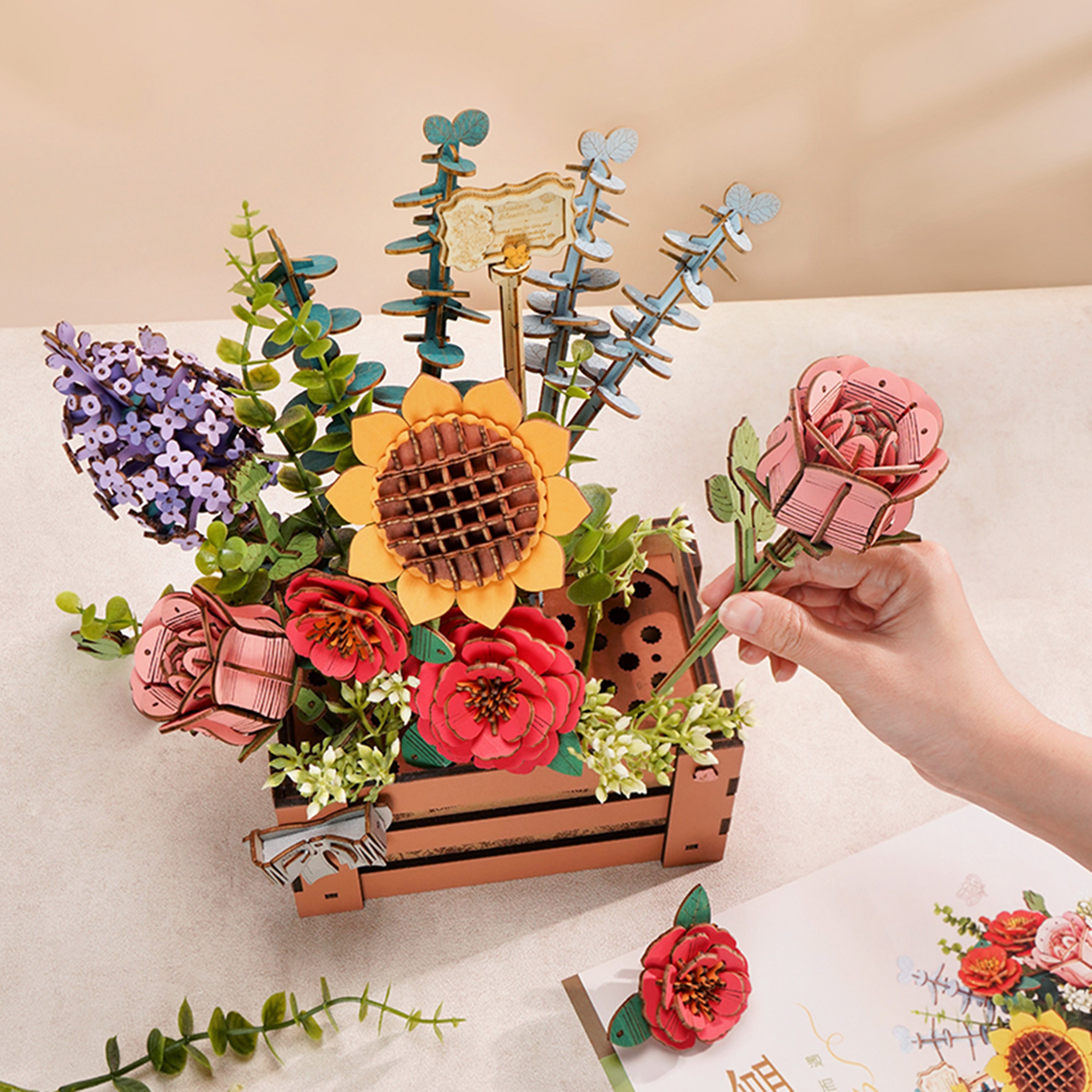 Hands Craft DIY Miniatures 3D Wooden Puzzle | Wooden Bloom Box
