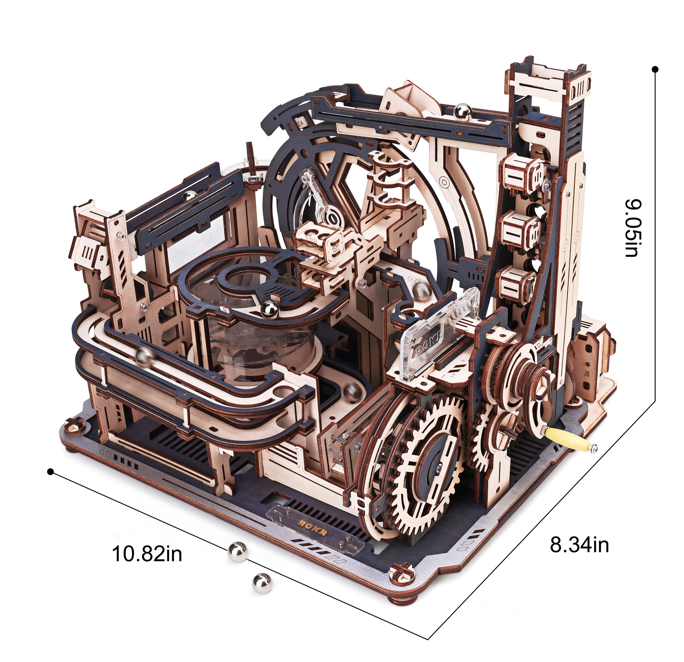Hands Craft DIY Miniatures Mechanical Marble Run Wooden Puzzle | Marble Spaceport
