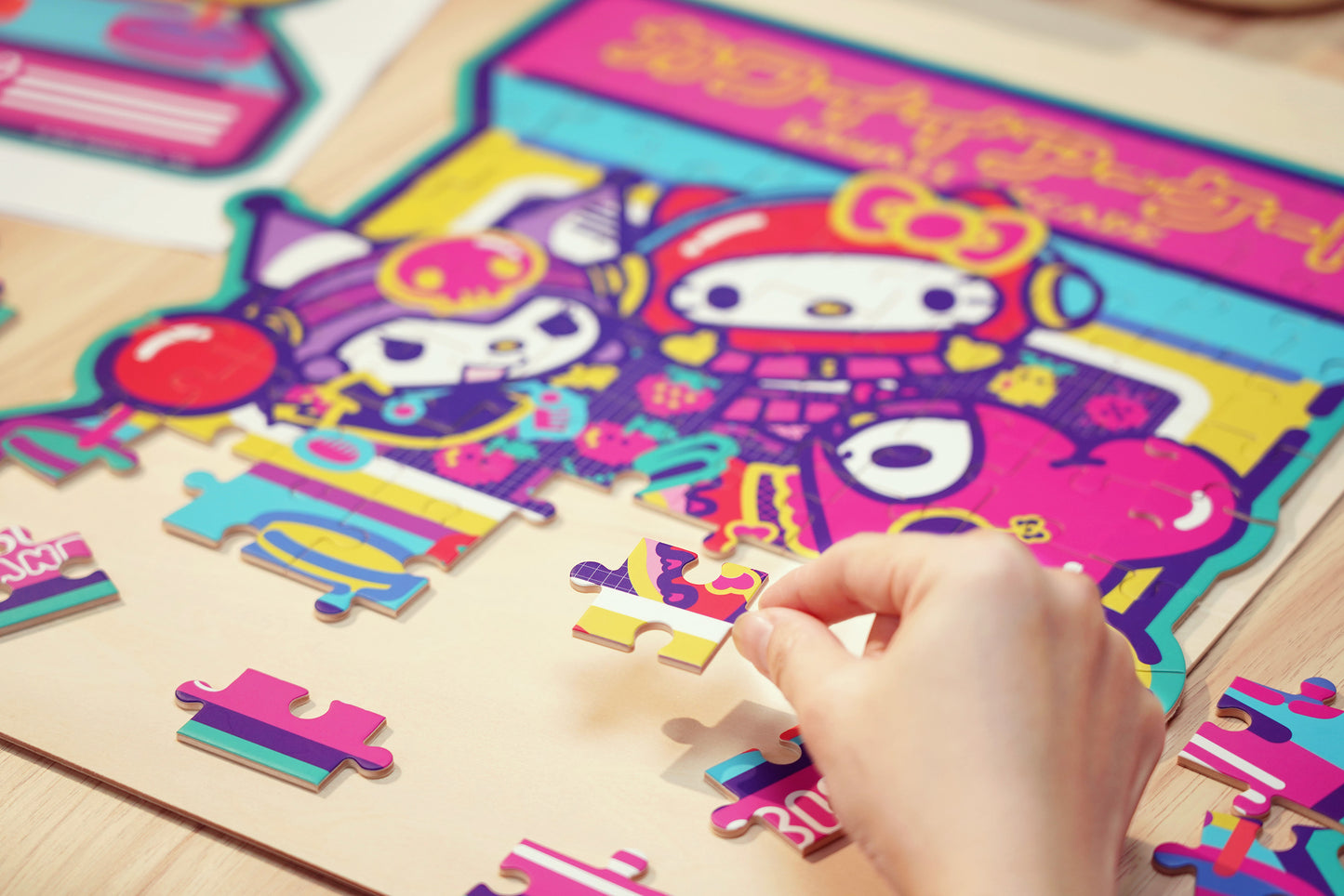 Hands Craft DIY Miniatures Wooden Jigsaw Puzzle | Hello Kitty® and Friends Kawaii Arcade