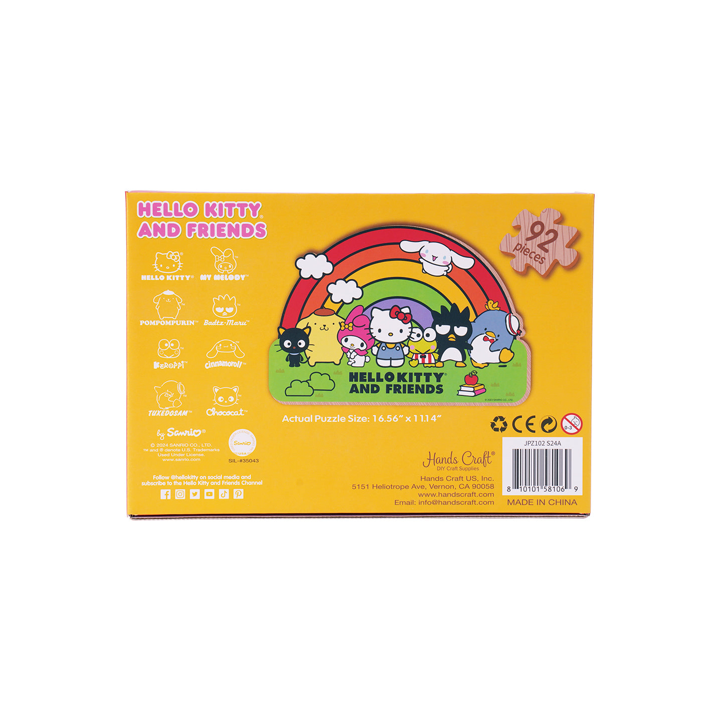 Hands Craft DIY Miniatures Wooden Jigsaw Puzzle | Hello Kitty® and Friends Rainbow