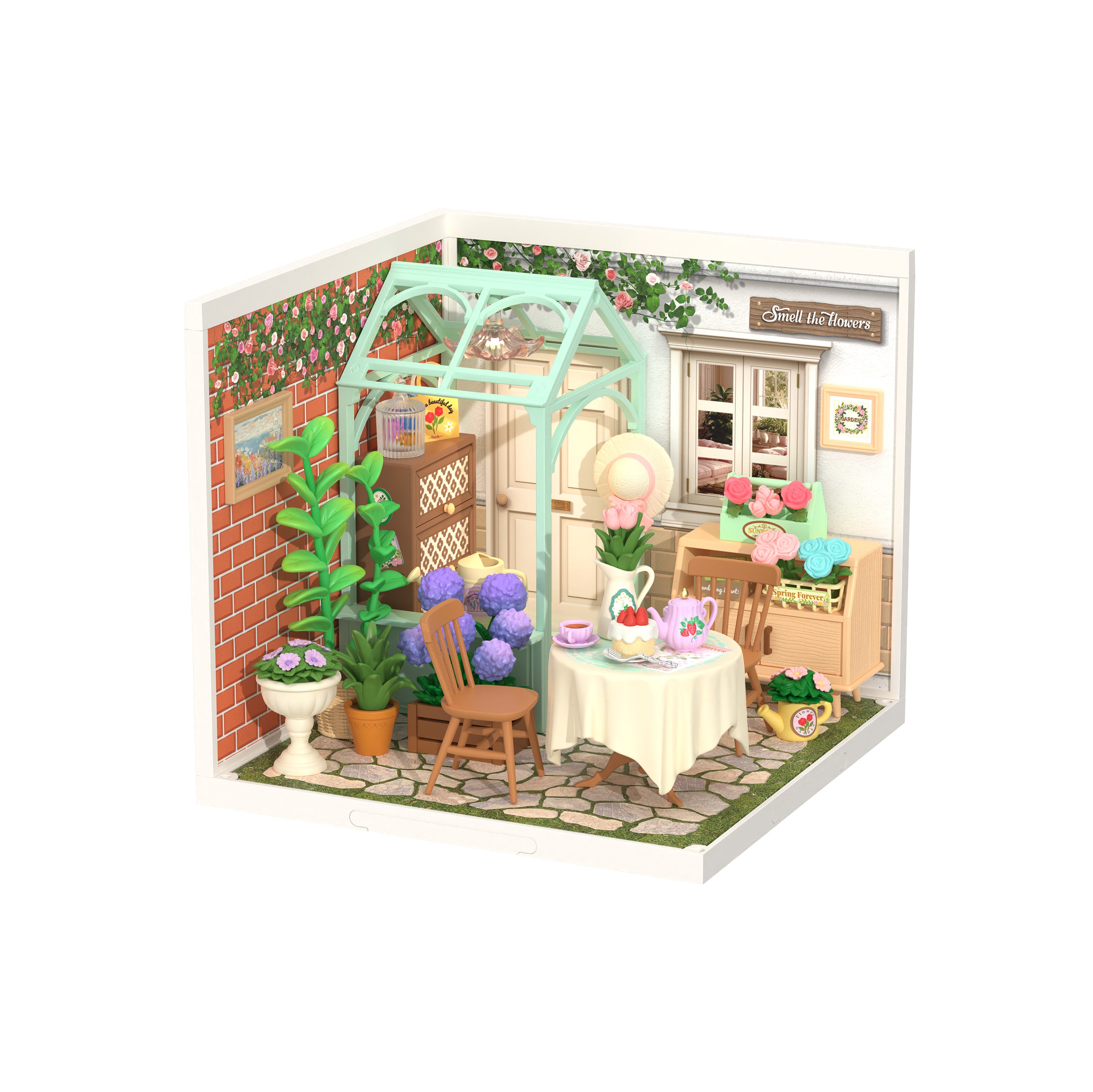 Hands Craft DIY Stackable Miniature House | Blooming Tea Garden
