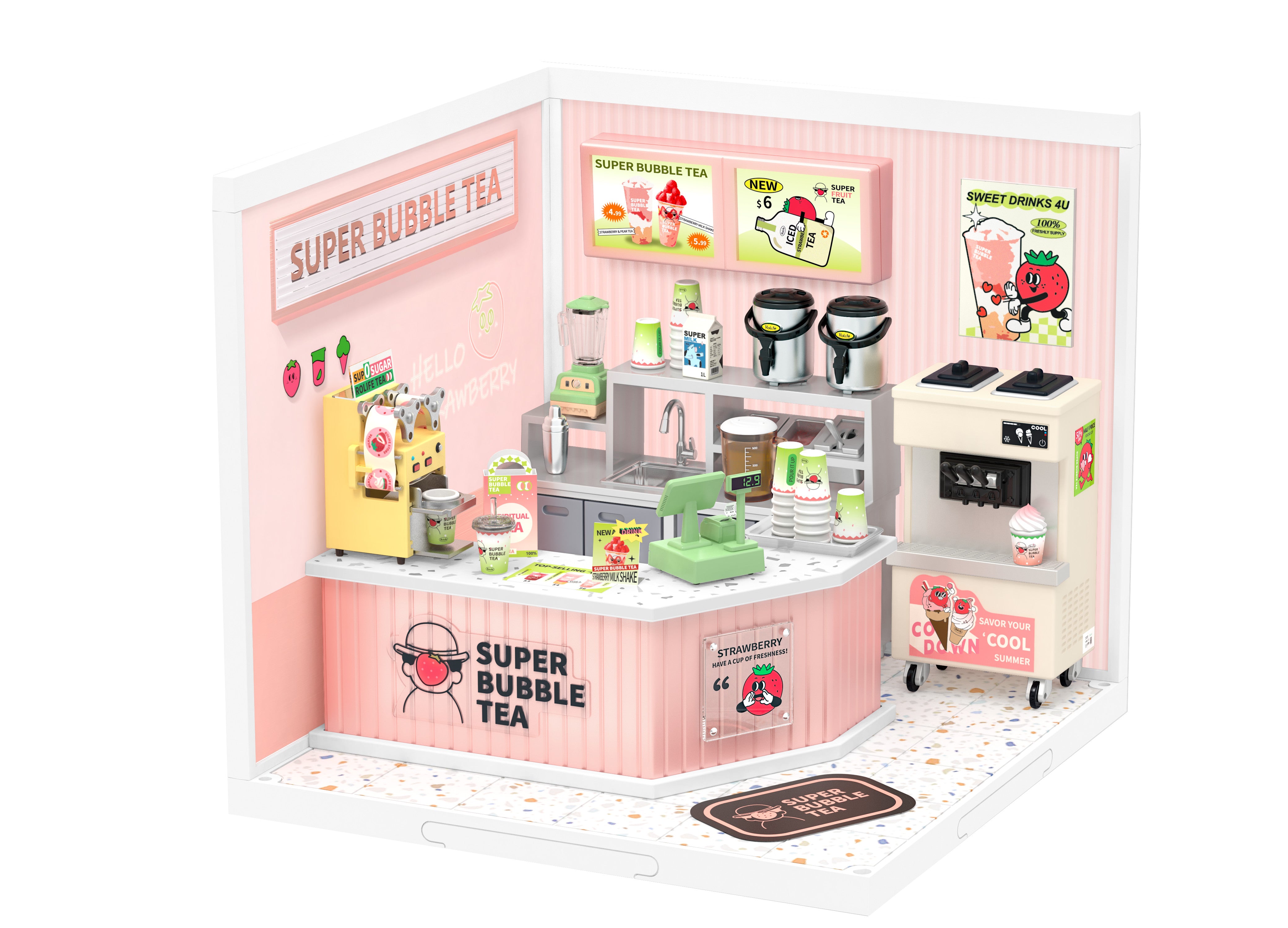Hands Craft DIY Stackable Miniature House | Double Joy Bubble Tea