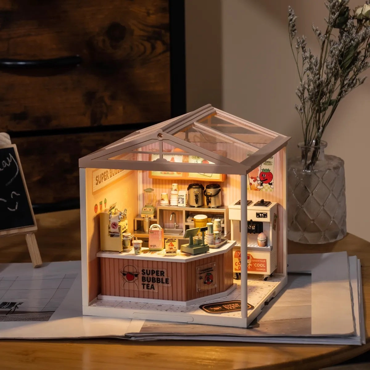 Hands Craft DIY Stackable Miniature House | Double Joy Bubble Tea