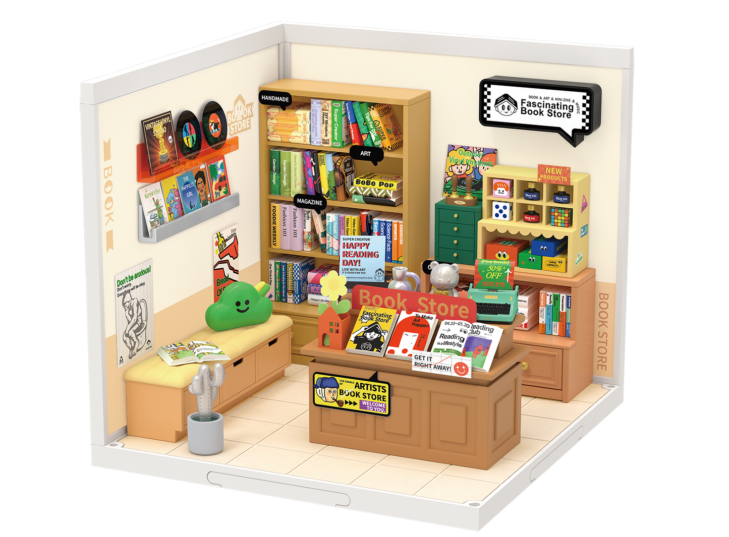 Hands Craft DIY Stackable Miniature House | Fascinating Book Store