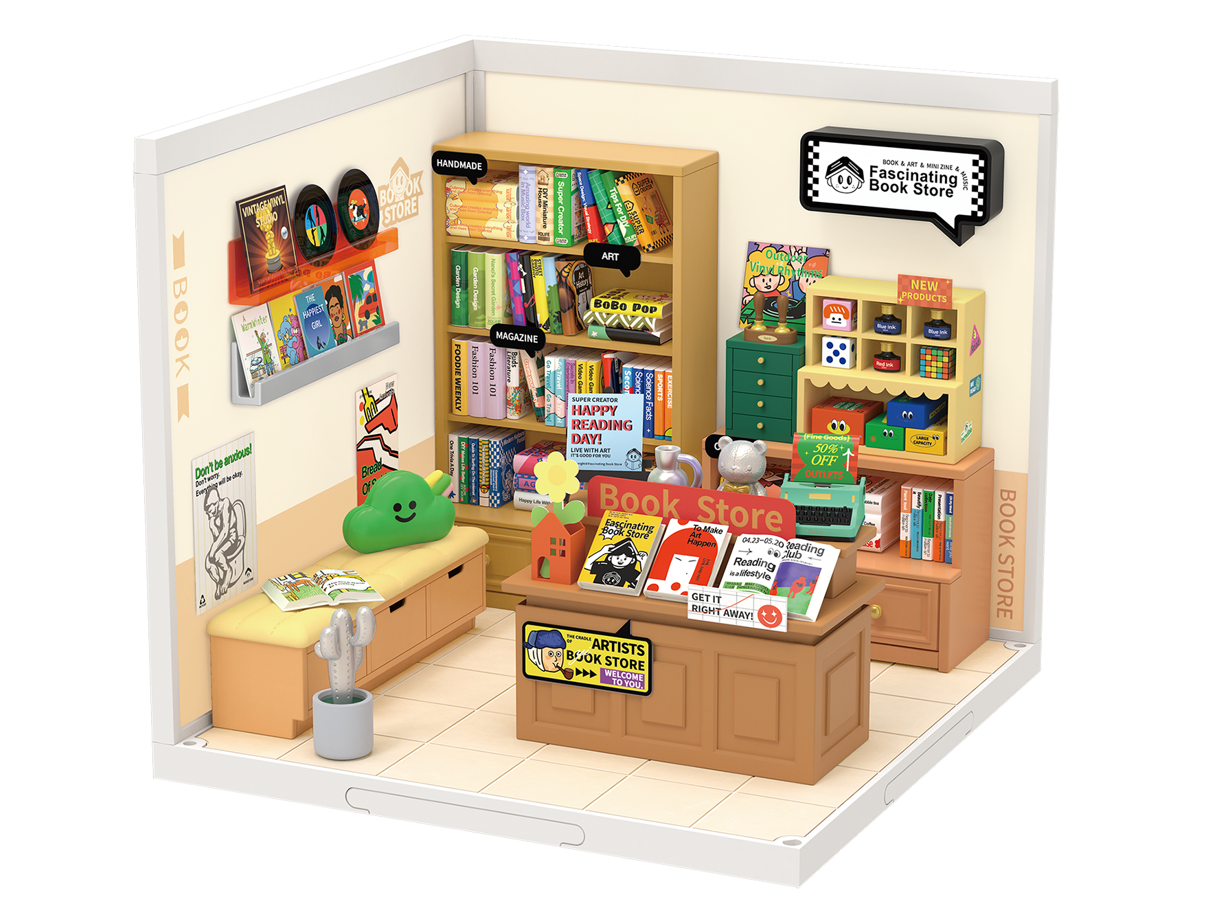 Hands Craft DIY Stackable Miniature House | Fascinating Book Store
