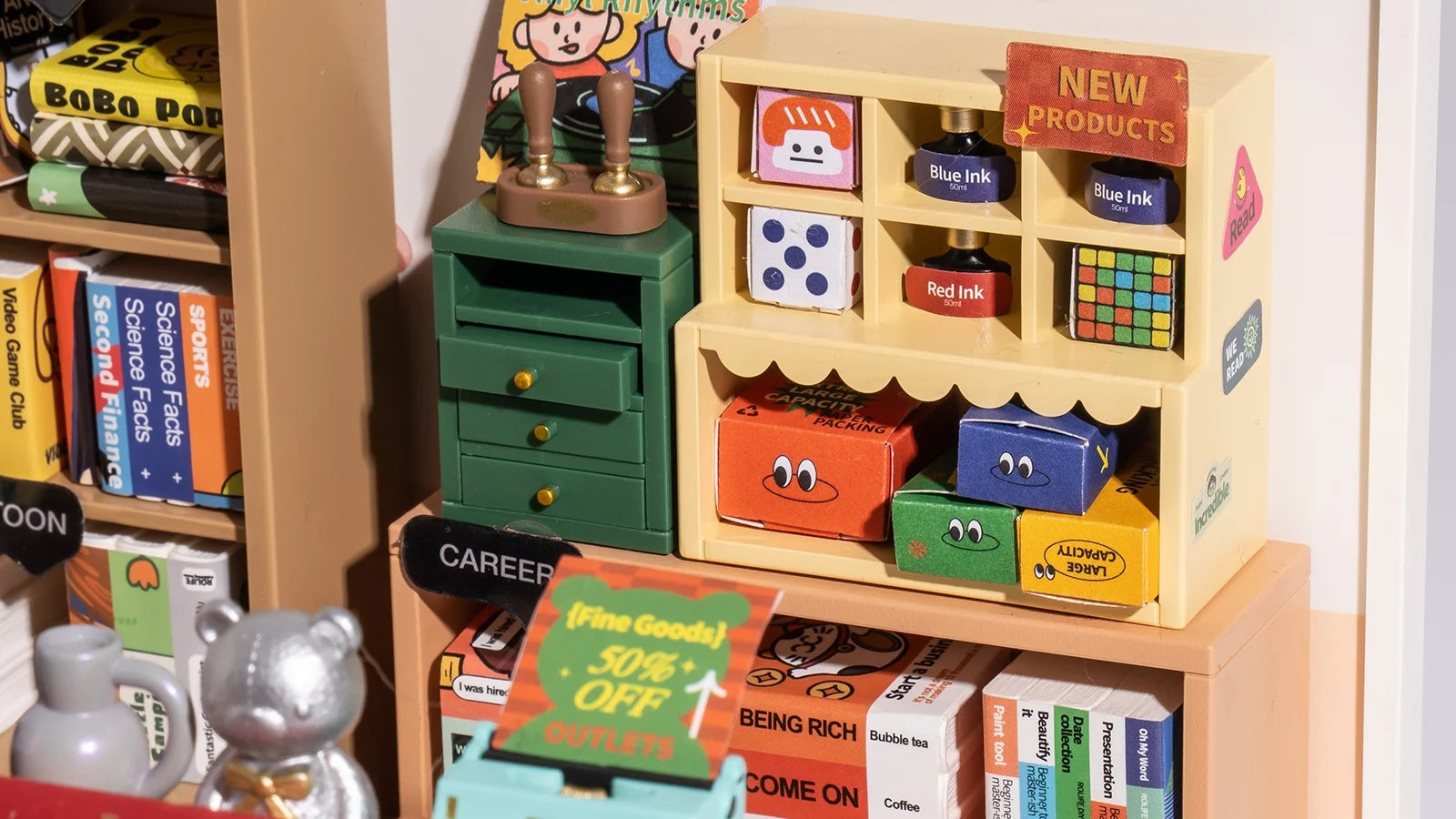 Hands Craft DIY Stackable Miniature House | Fascinating Book Store