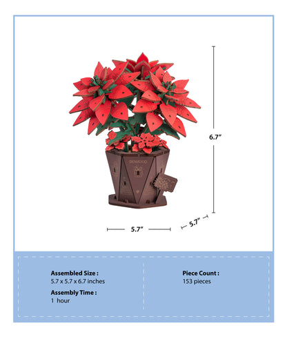 3D Wooden Puzzle | Poinsettia