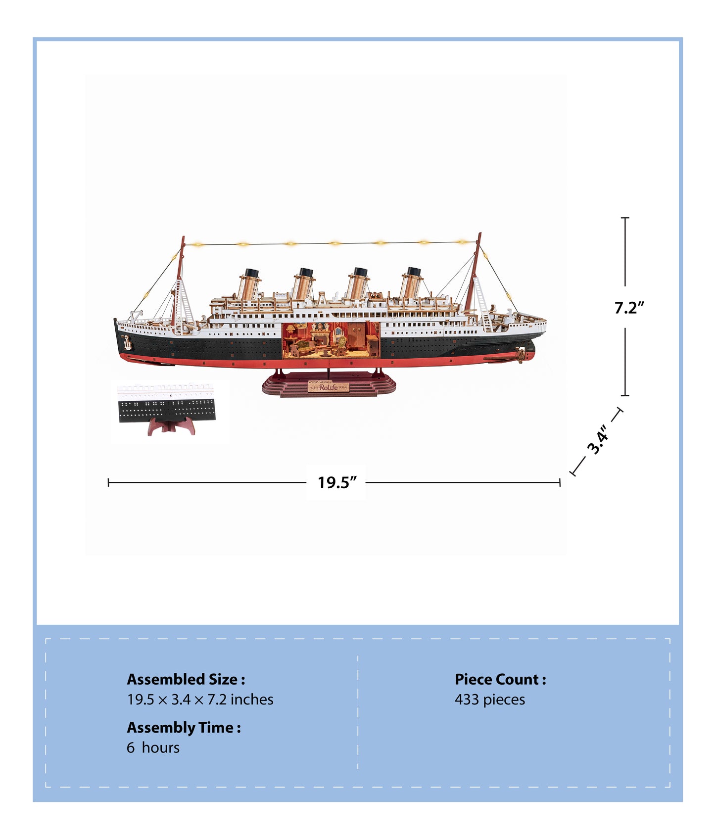 3D Wooden Puzzle | Eternal Atlantic Voyager w/ LED Lights