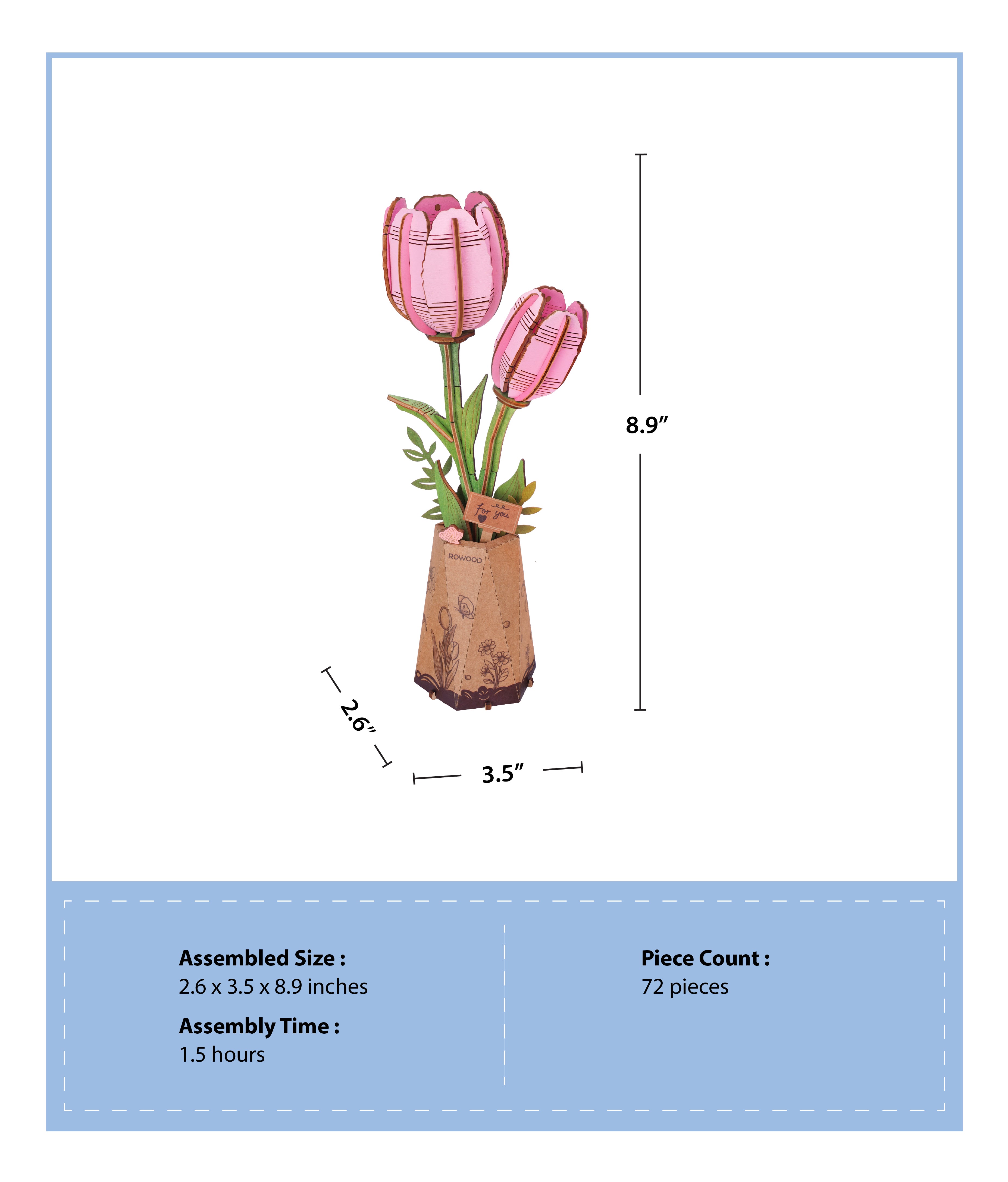 Hands Craft | Pink Tulip
