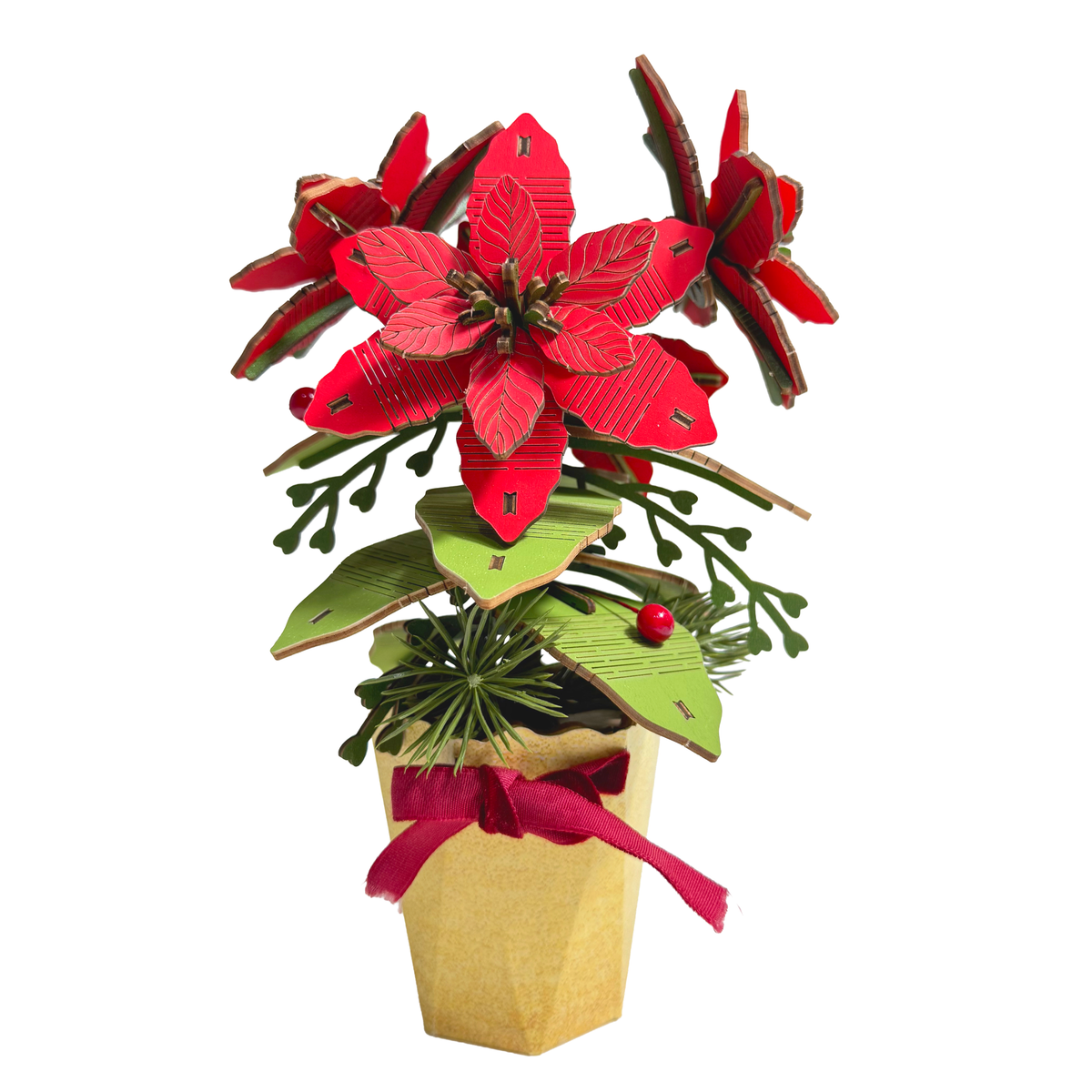 3D Wooden Puzzle | Holiday Poinsettia