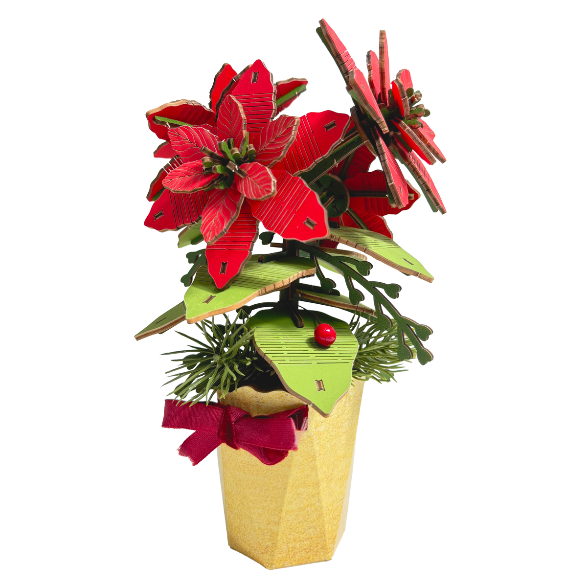 3D Wooden Puzzle | Holiday Poinsettia