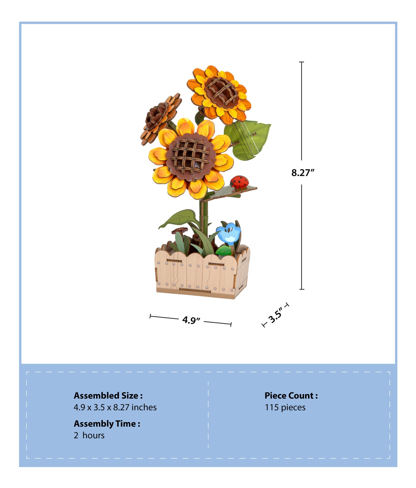 3D Wooden Puzzle | Sunflower Bloom Set