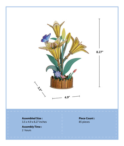3D Wooden Puzzle | Lily Bloom Set