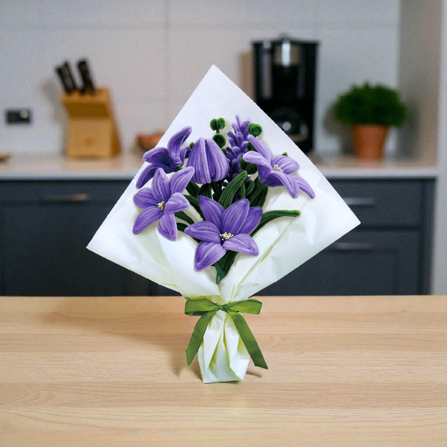 Hands Craft | Purple Lily Flower Bouquet