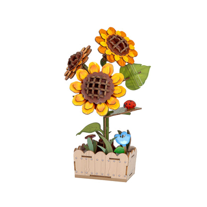 3D Wooden Puzzle | Sunflower Bloom Set