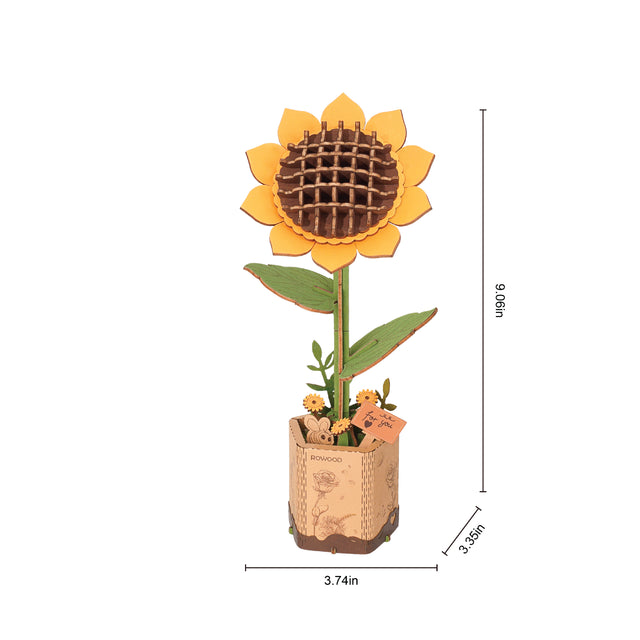 Modern Wooden Puzzle | Sunflower