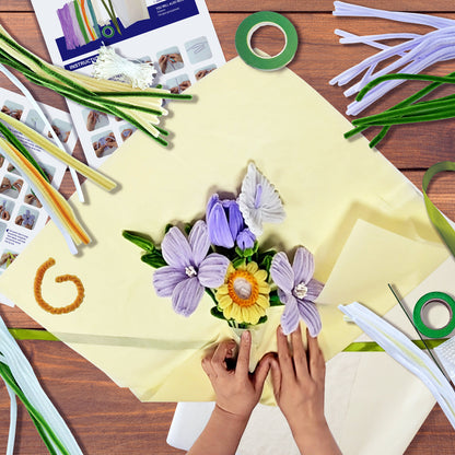 Hands Craft | Yellow & Purple Flower Bouquet Mix