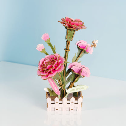 3D Wooden Puzzle | Carnation Bloom Set