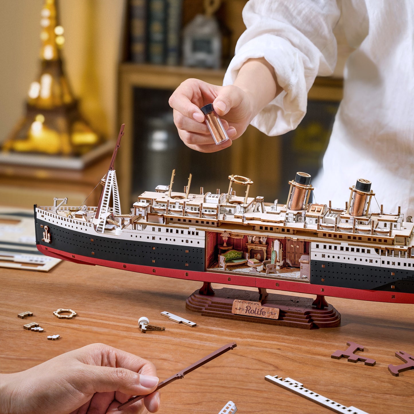 3D Wooden Puzzle | Eternal Atlantic Voyager w/ LED Lights