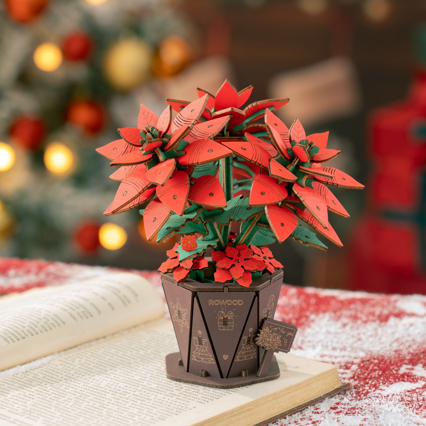 3D Wooden Puzzle | Poinsettia
