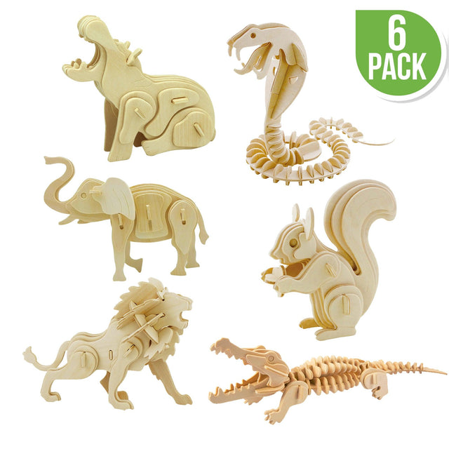 3D Classic Wooden Puzzle Bundle | Wild Animals - Hands Craft US, Inc.