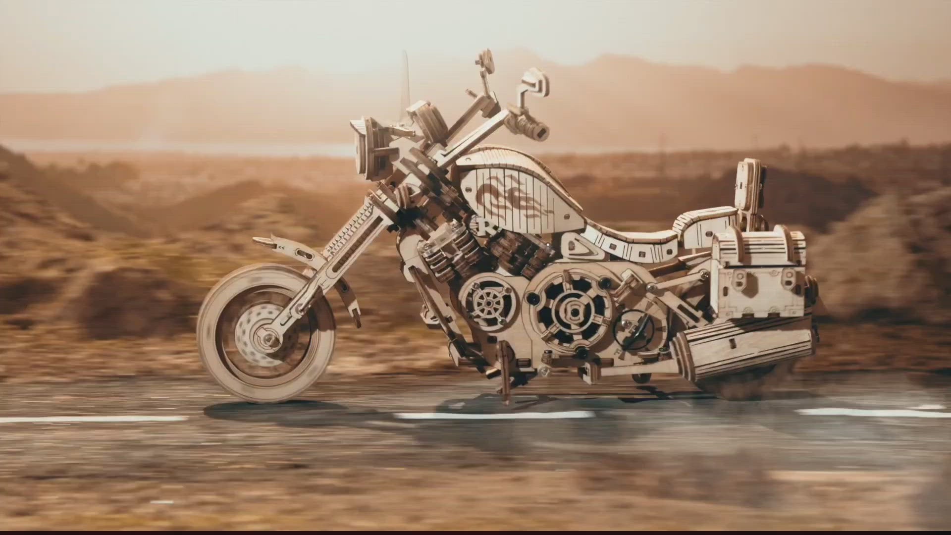 Hands Craft Mechanical 3D Wooden Puzzle | Cruiser Motorcycle with