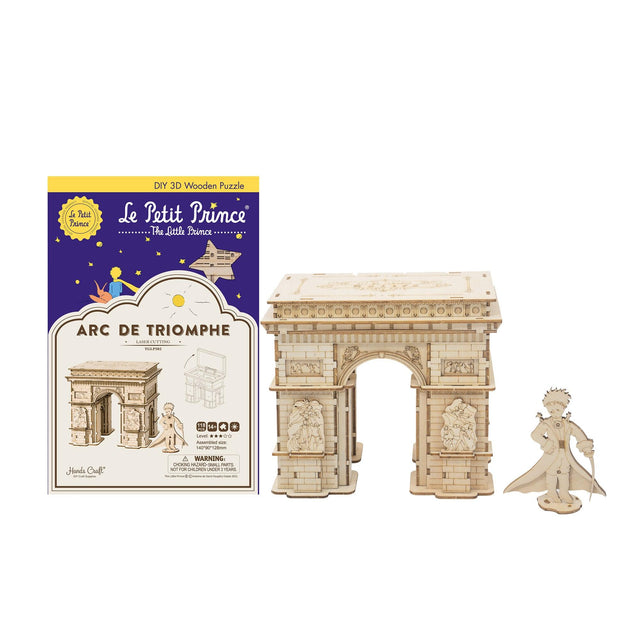 3D Modern Wooden Puzzle | Arc De Triomphe with The Little Prince Figurine - Hands Craft US, Inc.