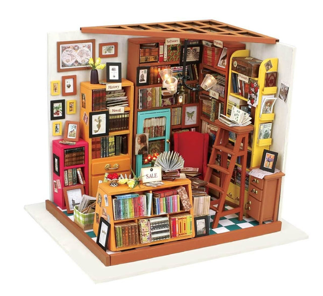DIY Dollhouse Miniature Kit | Sam's Study - Miniature Library