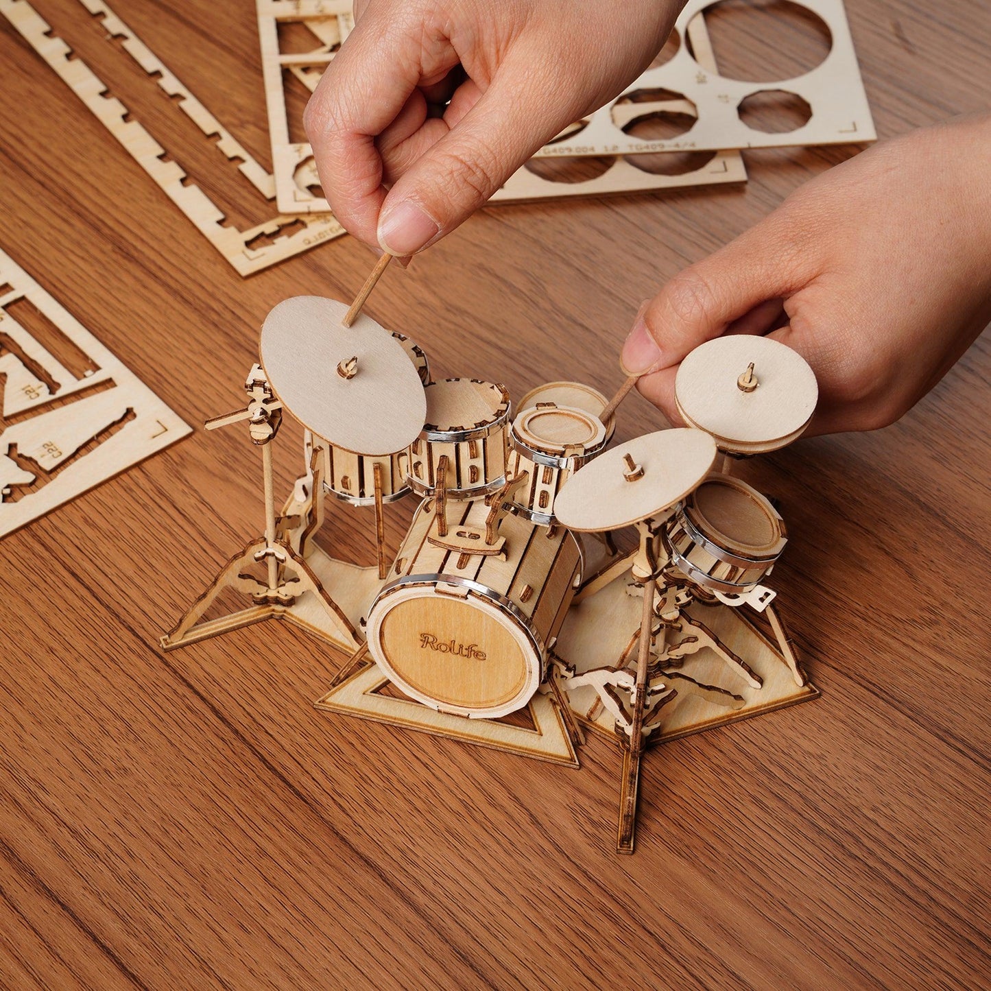 3D Modern Wooden Puzzle | Drum Kit - Hands Craft US, Inc.