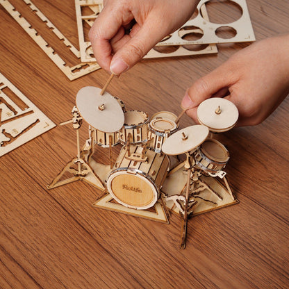 3D Modern Wooden Puzzle | Drum Kit - Hands Craft US, Inc.