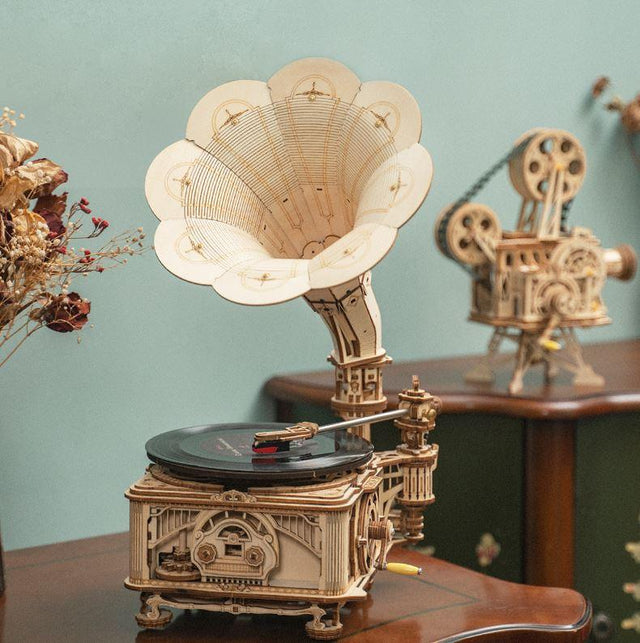3D Mechanical Wooden Puzzle | Classical Gramophone - Hands Craft US, Inc.