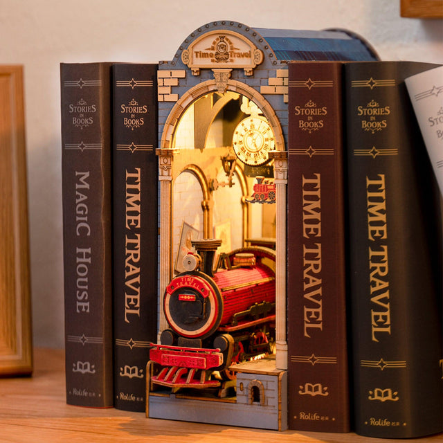 DIY Miniature Book Nook Kit | Time Travel - Hands Craft US, Inc.