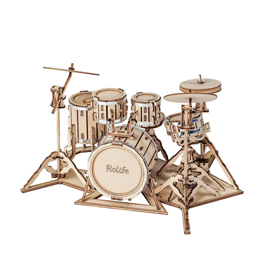 3D Modern Wooden Puzzle | Drum Kit - Hands Craft US, Inc.