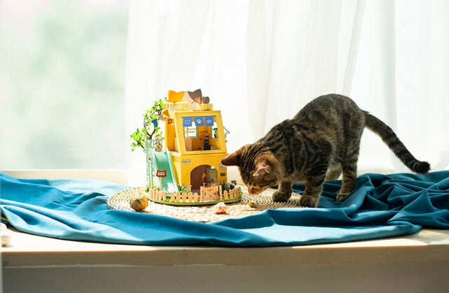 DIY Dollhouse Miniature Kit | Cat House - Hands Craft US, Inc.