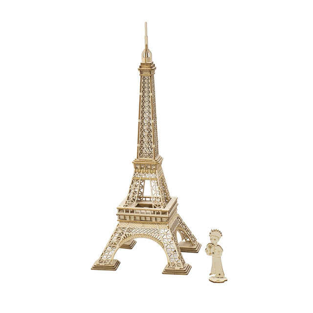 3D Modern Wooden Puzzle | Eiffel Tower with The Little Prince figurine. - Hands Craft US, Inc.