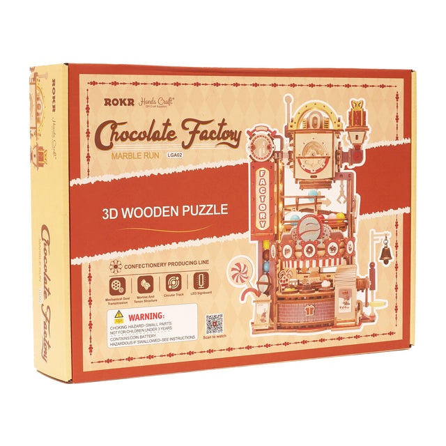 3D Wooden Puzzle Marble Run: Chocolate Factory - Hands Craft US, Inc.