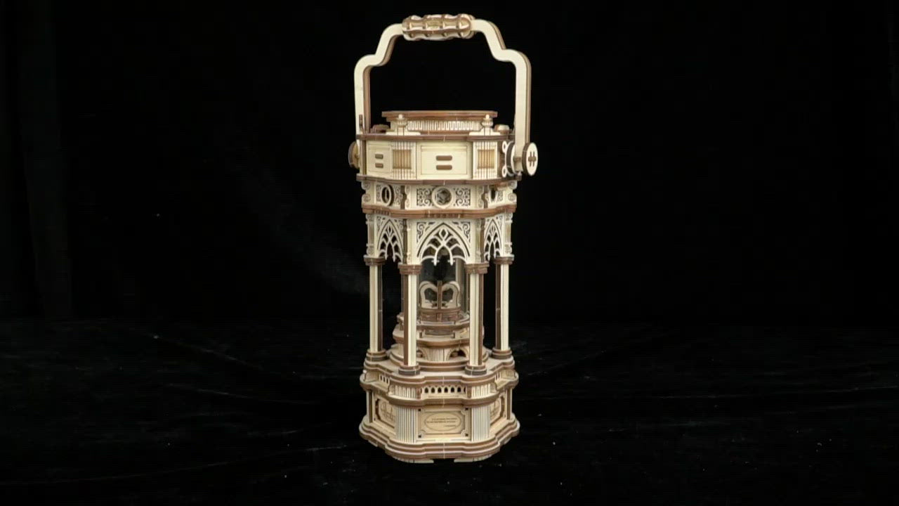 Hands Craft DIY Miniatures 3D Wooden Music Box Puzzle | Victorian Lantern with LED light