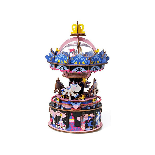 3D Wooden Puzzle Music Box | Merry-Go-Round Star - Hands Craft US, Inc.