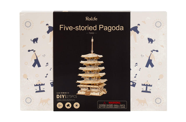 3D Modern Wooden Puzzle | Five-Story Pagoda - Hands Craft US, Inc.