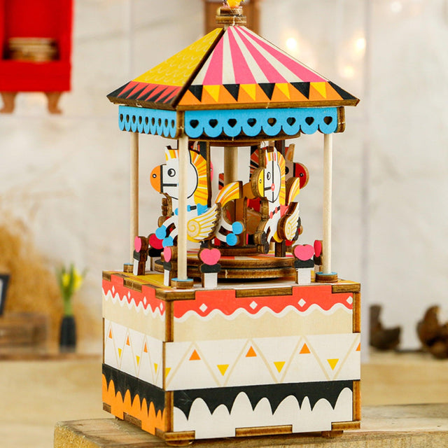 3D Wooden Puzzle Music Box | Carnival Carousel - Hands Craft US, Inc.