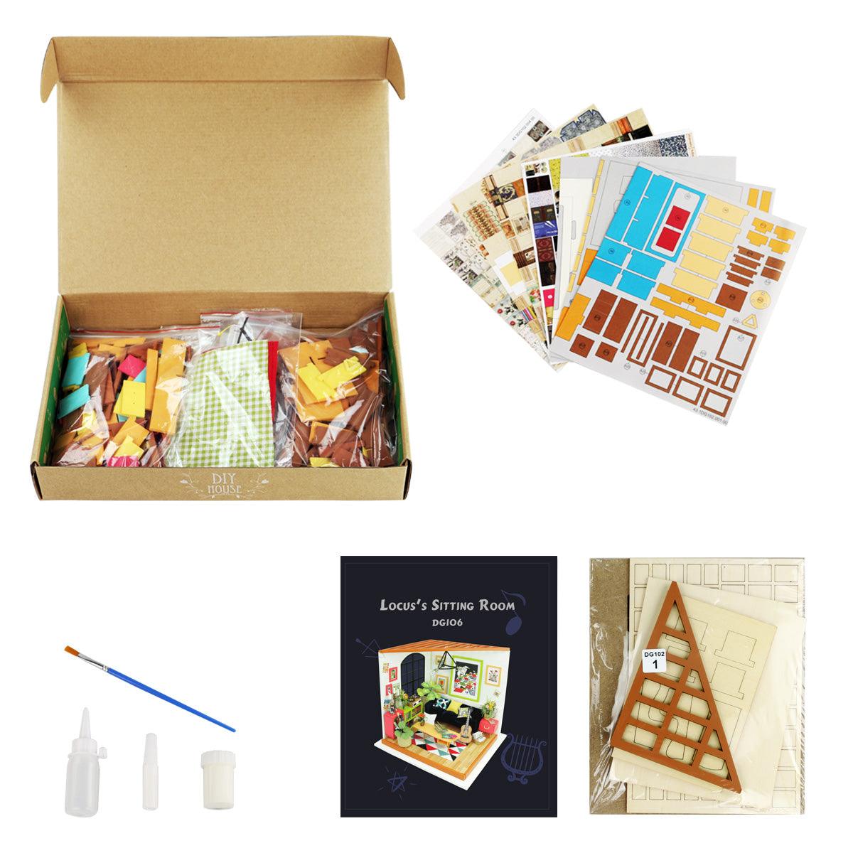 DIY Dollhouse Miniature Kit | Locus' Sitting Room - Hands Craft US, Inc.