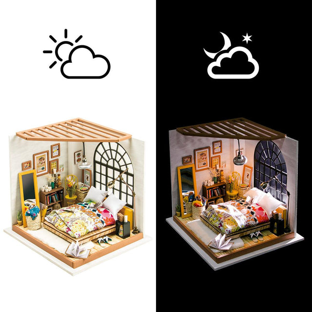 DIY Dollhouse Miniature Kit | Alice's Dreamy Bedroom - Hands Craft US, Inc.