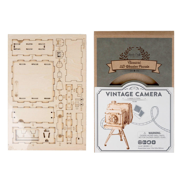 3D Wooden Puzzle | Vintage Camera - Hands Craft US, Inc.