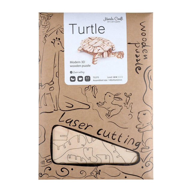 3D Modern Wooden Puzzle | Turtle - Hands Craft US, Inc.
