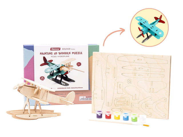 3D Wooden Puzzle Paint Kit | Hydroplane - Hands Craft US, Inc.