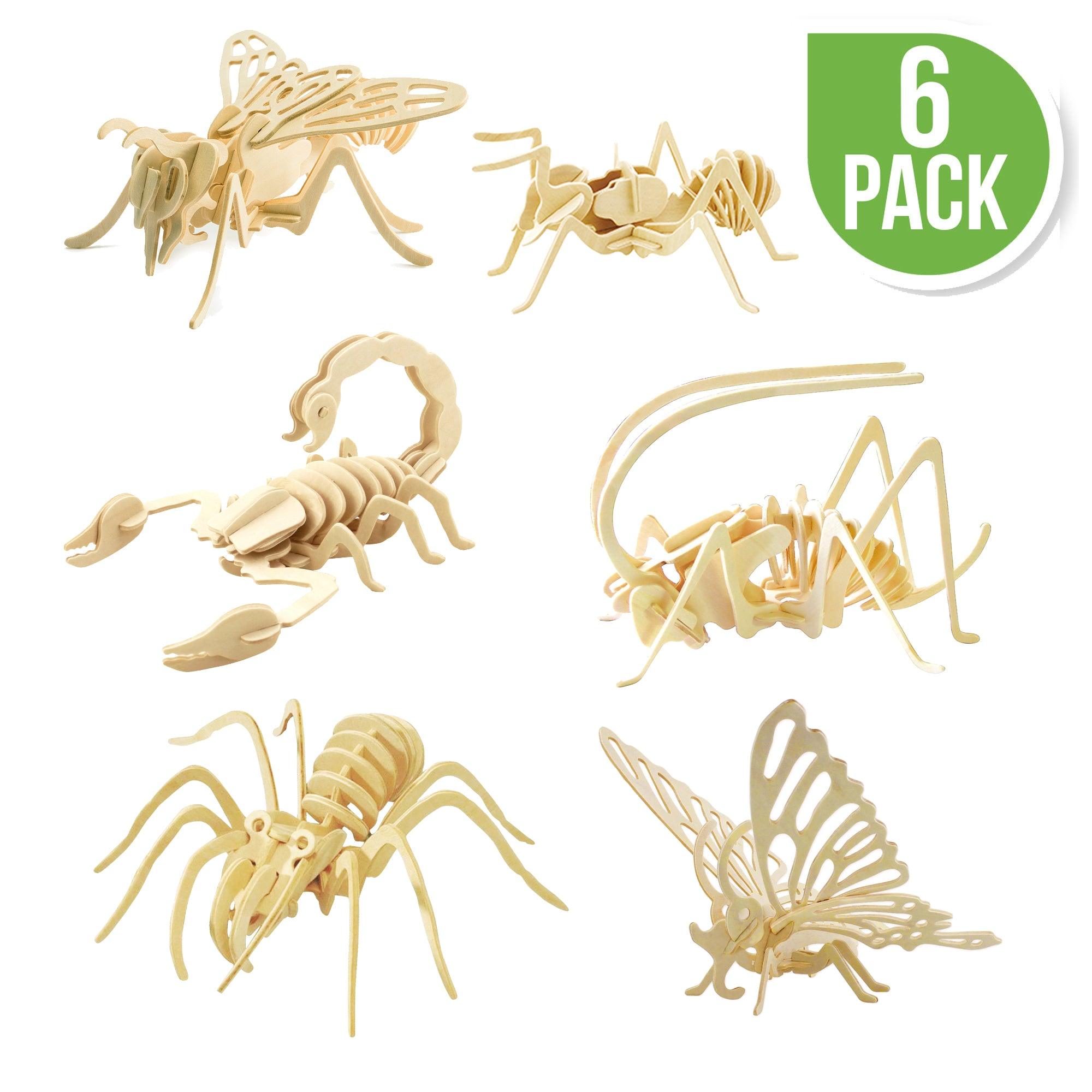 Hands Craft Classic Wooden Puzzle Bundle | Insects & Arachnids 6-pack