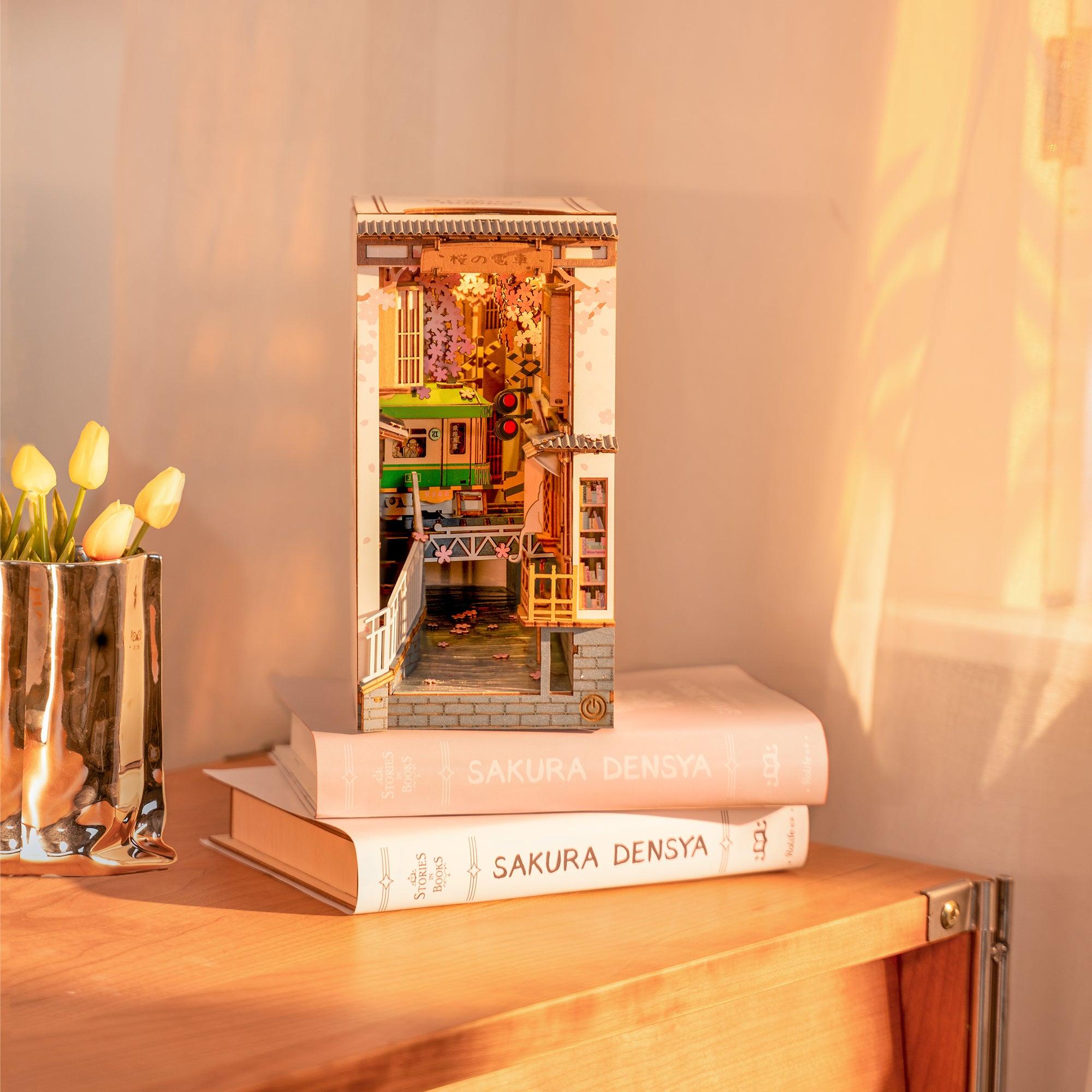 Hands Craft DIY Miniature Book Nook Kit | Sakura Tram